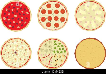 Pizza with toppings 4 Stock Vector