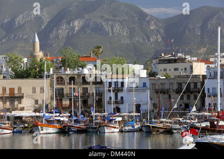 BOATS IN HARBOUR KYRENIA NORTHERN CYPRUS 25 May 2013 Stock Photo