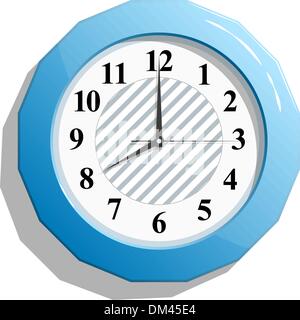 Abstract glossy clock icon vector illustration. Stock Vector