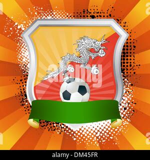 Shield with flag of Bhutan Stock Vector