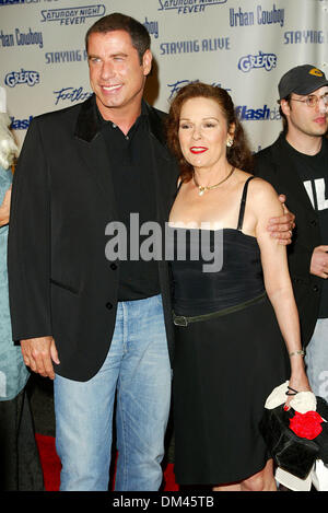 Sept. 24, 2002 - Los Angeles, CALIFORNIA - THE MOVIES THAT DEFINED THEIR GENERATION.GREASE, SATURDAY NIGHT FEVER AND.STAYING ALIVE DVD RELEASE PARTY.ON THE PARAMOUNT STUDIOS BACK LOT IN LOS ANGELES, CA.JOHN TRAVOLTA AND KAREN LYNN GORNEY. FITZROY BARRETT /    9-24-2002              K26327FB         (D)(Credit Image: © Globe Photos/ZUMAPRESS.com) Stock Photo