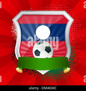 Shield with flag of  Laos Stock Vector