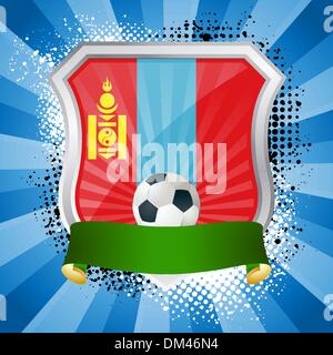 Shield with flag of Mongolia Stock Vector