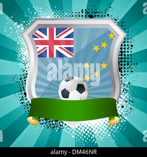 Shield with flag of  Tuvalu Stock Vector