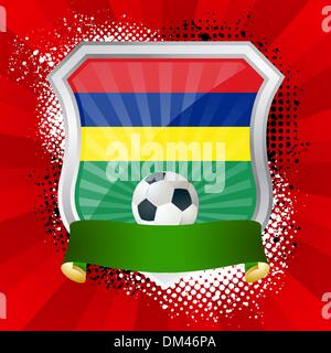 Shield with flag of Mauritius Stock Vector