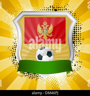Shield with flag of Montenegro Stock Vector