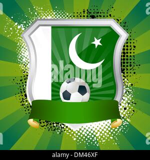 Shield with flag of Pakistan Stock Vector