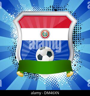 Shield with flag of Paraguay Stock Vector