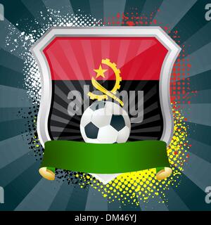Shield with flag of  Angola Stock Vector