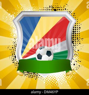 Shield with flag of  Seychelles Stock Vector