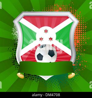 Shield with flag of  Burundi Stock Vector