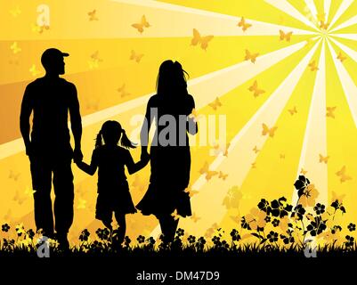 family silhouette Stock Vector