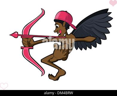 Black cupid shooting arrow Stock Vector Image & Art - Alamy
