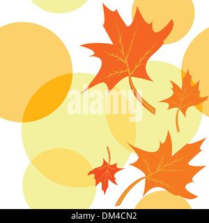Seamless autumnal background with maple leaves Stock Vector