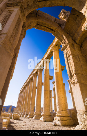 Monumental Arch of the ruins at Palmyra, Syria Stock Photo