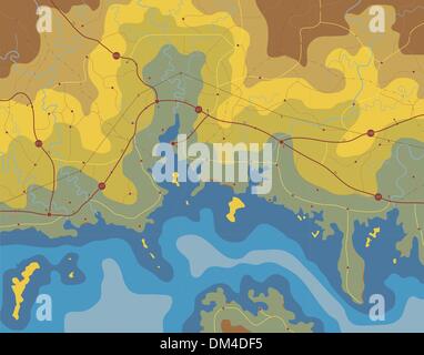 Coastal map Stock Vector