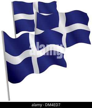 Greece 3d flag. Stock Vector