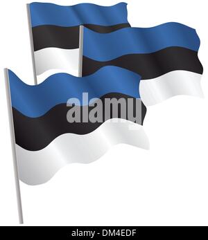 Estonia 3d flag. Stock Vector