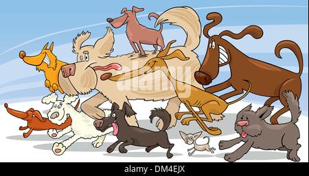 Cartoon illustration of running dogs Stock Vector Image & Art - Alamy
