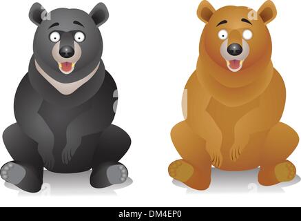 Two  bears cartoon Stock Vector