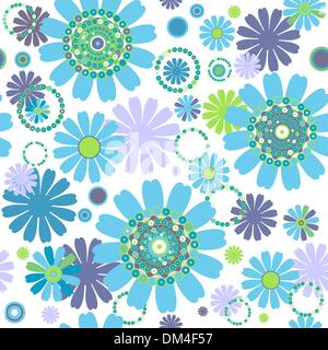White seamless floral pattern Stock Vector