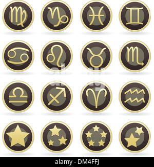 Zodiac astrology web icons Stock Vector