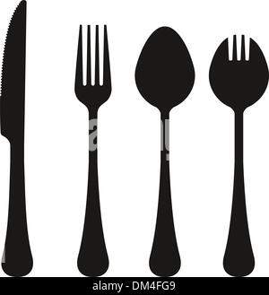 Eating utensils in vector Stock Vector