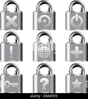 Secure computer desktop icons Stock Vector