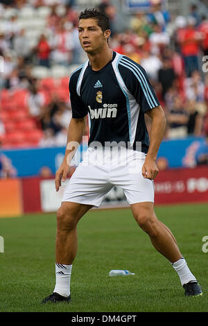 Real Madrid midfielder Cristiano Ronaldo #9 warms up at BMO Field