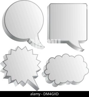 3D Thought and Speech Bubbles Stock Vector