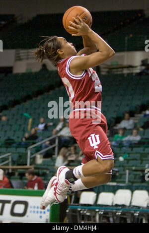 19 December 2009:  Indiana Hoosiers Whitney Lindsay (20) drives to the basket during the NCAA college basketball game between the Indiana Hoosiers and the Cleveland State Vikings at the Wolstein Center on the campus of Cleveland State University in Cleveland, Ohio.  Cleveland State defeated Indiana in overtime 77-75. .Mandatory Credit: Frank Jansky / Southcreek Global (Credit Image Stock Photo