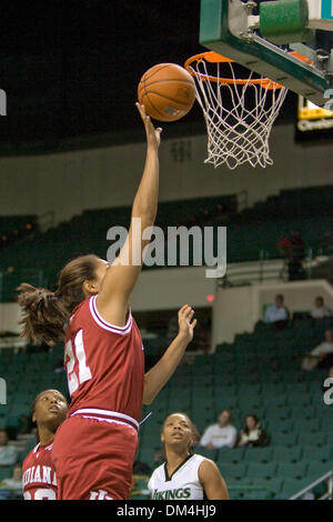 19 December 2009:  Indiana Hoosiers Danilsa Andujar (21) drives to the basket during the NCAA college basketball game between the Indiana Hoosiers and the Cleveland State Vikings at the Wolstein Center on the campus of Cleveland State University in Cleveland, Ohio.  Cleveland State defeated Indiana in overtime 77-75. .Mandatory Credit: Frank Jansky / Southcreek Global (Credit Image Stock Photo