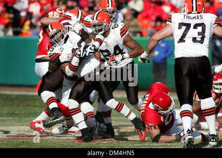 Cleveland Browns wide receiver Josh Cribbs (16) runs for a touchdown during  the NFL football game between the Kansas City Chiefs and the Cleveland  Browns at Arrowhead Stadium in Kansas City, Missouri.