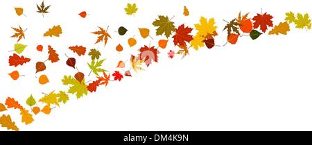 Autumn vector background with leafs. Stock Vector