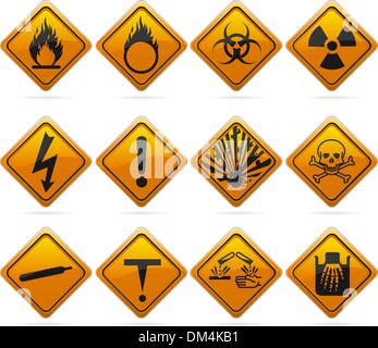 Glossy Diamond Hazard Signs Stock Vector
