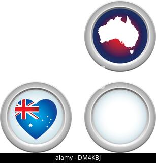 Australia Buttons Stock Vector