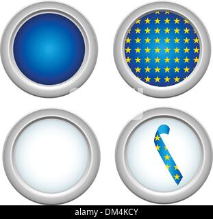 Europe Buttons Stock Vector