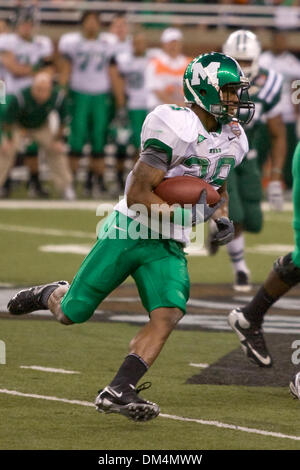 26 December 2009:  Marshall Thundering Herd Andre Booker (38) runs with the football during the Little Caesars Pizza Bowl between the Marshall Thundering Herd and the Ohio Bobcats at Ford Field in Detroit Michigan.  The Marshall Thundering Herd defeated the Ohio Bobcats 21-17..Mandatory Credit: Frank Jansky / Southcreek Global (Credit Image: © Frank Jansky/Southcreek Global/ZUMApre Stock Photo