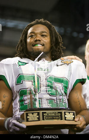 26 December 2009:  Marshall Thundering Herd running back Martin Ward (29) is named the Most Valuable Player of the Little Caesars Pizza Bowl.  The Marshall Thundering Herd defeated the Ohio Bobcats 21-17. .Mandatory Credit: Frank Jansky / Southcreek Global (Credit Image: © Frank Jansky/Southcreek Global/ZUMApress.com) Stock Photo