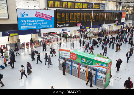 General view of Waterloo station concourse Stock Photo