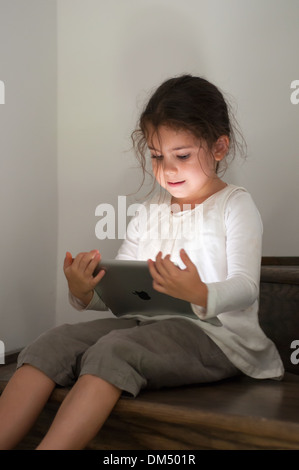 Child and Ipad Stock Photo