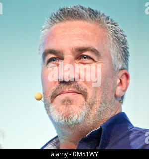 Paul Hollywood gives a cookery demonstration at the 2013 BBC Good Food Show held in Olympia Exhibition Hall Stock Photo