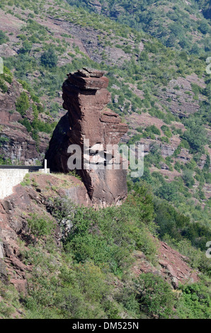 Tête de Femme Rock Formation Daluis Gorge Haut-Var Alpes-Maritimes France Stock Photo