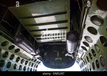 The bomb bay of a B-25 Mitchell belonging to the Commemorative Air Force Museum in Camarillo California Stock Photo