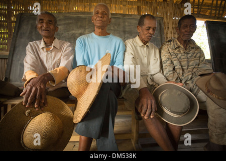 Men with straw hats in Vatomandry District, Madagascar Stock Photo - Alamy