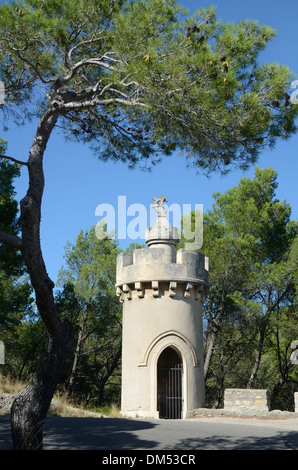 Gothic Style Oratory Abbey of St-Michel de Frigolet or Frigolet Abbey near Tarascon Montagnette Provence France Stock Photo