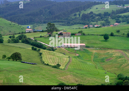 Spanish countryside near San Vicente de al Barquera, Cantabria, Spain. Stock Photo
