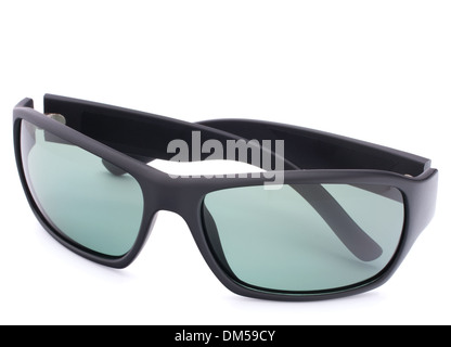 Stylish black sunglasses isolated on white background cutout Stock Photo