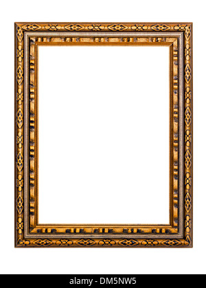 gold-patterned frame for a picture on a white background Stock Photo