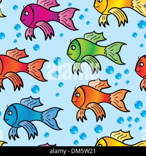 Abstract background of multicolor fishs. Stock Vector